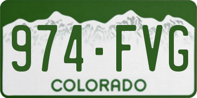 CO license plate 974FVG