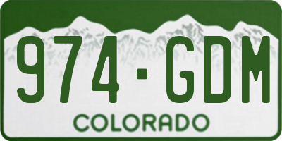 CO license plate 974GDM