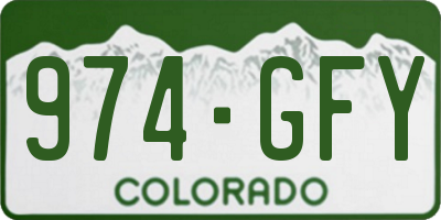 CO license plate 974GFY