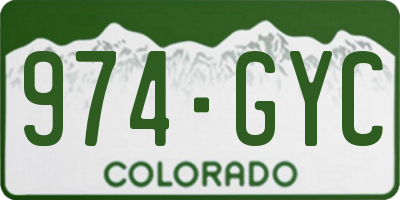 CO license plate 974GYC