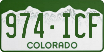 CO license plate 974ICF
