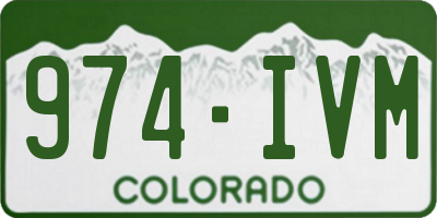 CO license plate 974IVM