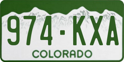 CO license plate 974KXA