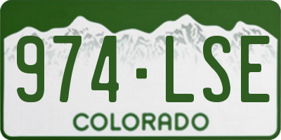 CO license plate 974LSE