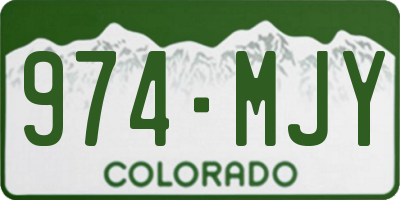 CO license plate 974MJY