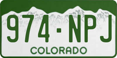 CO license plate 974NPJ