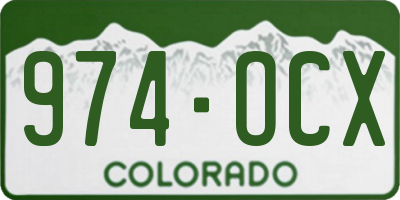 CO license plate 974OCX