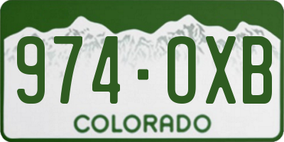 CO license plate 974OXB