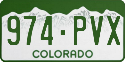 CO license plate 974PVX
