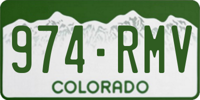 CO license plate 974RMV