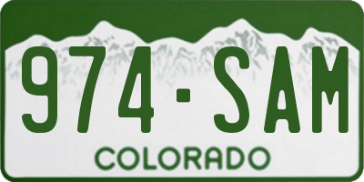 CO license plate 974SAM