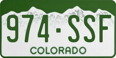CO license plate 974SSF