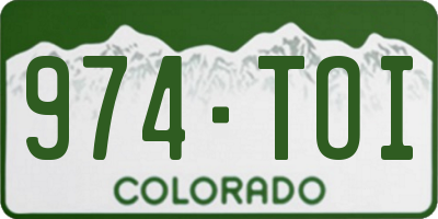 CO license plate 974TOI