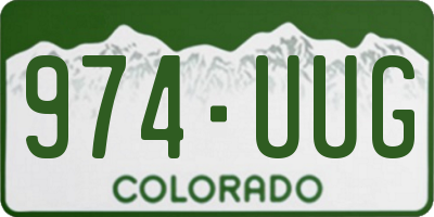 CO license plate 974UUG