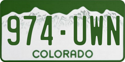 CO license plate 974UWN