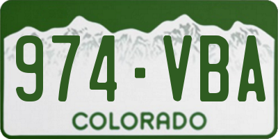 CO license plate 974VBA