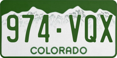 CO license plate 974VQX