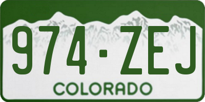 CO license plate 974ZEJ