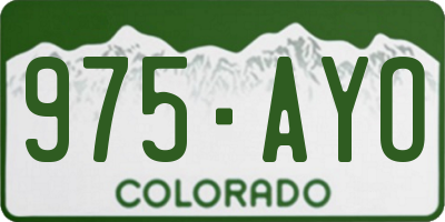 CO license plate 975AYO