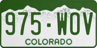 CO license plate 975WOV