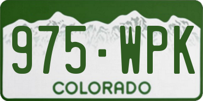 CO license plate 975WPK