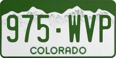 CO license plate 975WVP