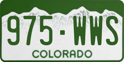 CO license plate 975WWS