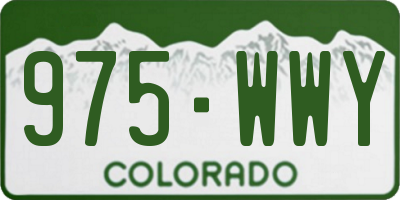 CO license plate 975WWY
