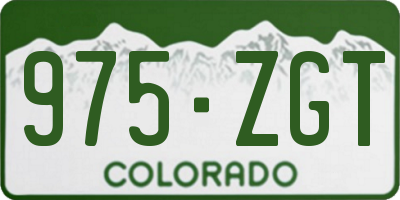CO license plate 975ZGT