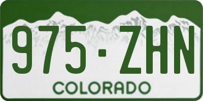 CO license plate 975ZHN