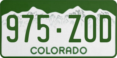 CO license plate 975ZOD