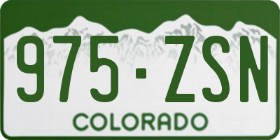 CO license plate 975ZSN
