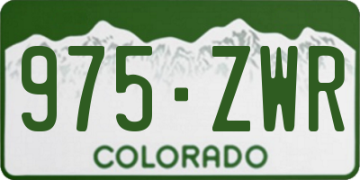 CO license plate 975ZWR
