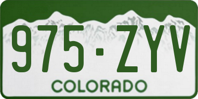 CO license plate 975ZYV