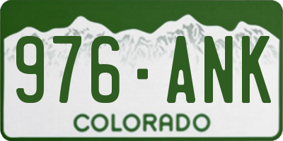 CO license plate 976ANK