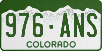 CO license plate 976ANS