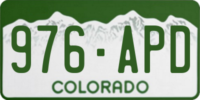 CO license plate 976APD