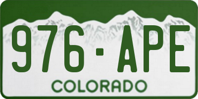 CO license plate 976APE