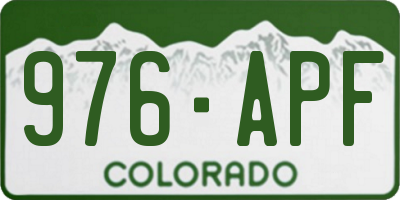 CO license plate 976APF