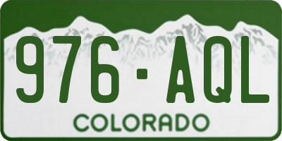 CO license plate 976AQL