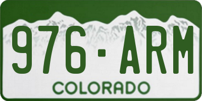 CO license plate 976ARM