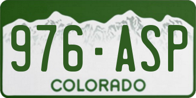 CO license plate 976ASP