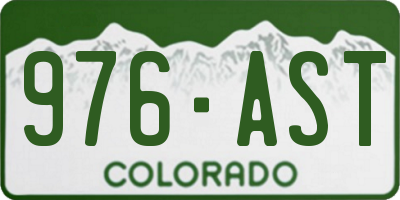 CO license plate 976AST