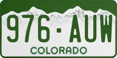 CO license plate 976AUW