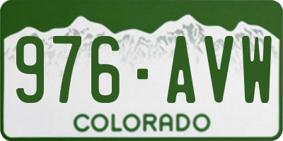CO license plate 976AVW