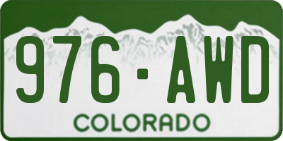 CO license plate 976AWD