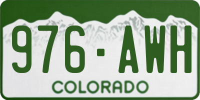 CO license plate 976AWH
