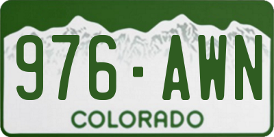 CO license plate 976AWN
