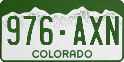 CO license plate 976AXN