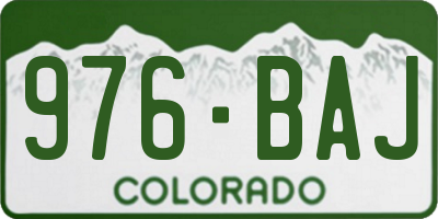 CO license plate 976BAJ